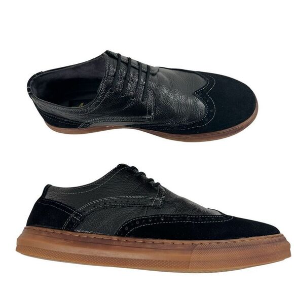 Arkbird Wingtip Black Leather/Suede Oxfords Men’s Size 9 - Picture 7 of 9